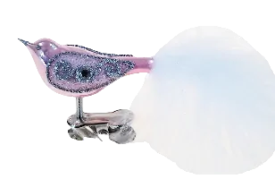 baculák ptáček / 6cm / RŮŽOVÝ PORCELÁN / 6ks