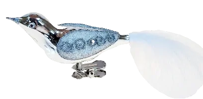 pták / 10,5cm / STŘÍBRNÝ / 3ks
