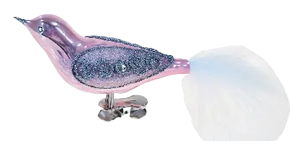 pták / 10,5cm / RŮŽOVÝ PORCELÁN / 3ks