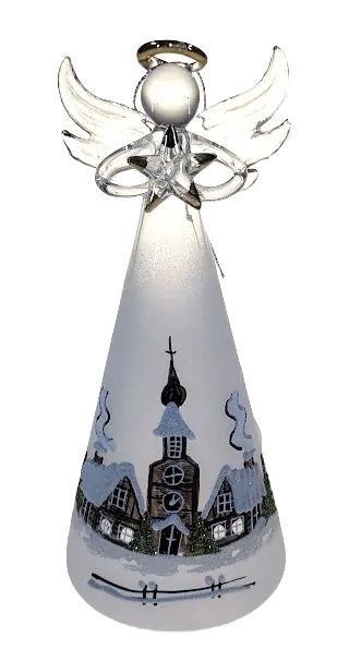 vánoční anděl svíčka dovnitř / BÍLÝ / 18cm / 1ks