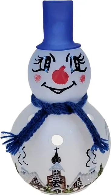 sněhulák na svíčku / MODRÝ / 18cm / 1ks