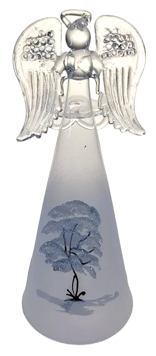 vánoční anděl svíčka v ruce / BÍLÝ / 18cm / 1ks