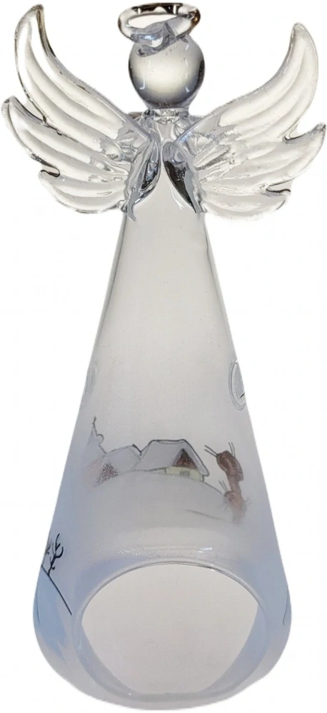 anděl svíčka dovnitř / Staročeská zima / 18cm / 1ks