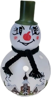 sněhulák na svíčku / ZELENÝ / 18cm / 1ks