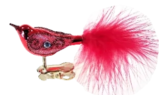 baculák ptáček / 6cm / ČERVENÝ LESK / 6ks