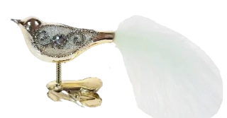 baculák ptáček / 6cm / ZLATÝ LESK / 6ks