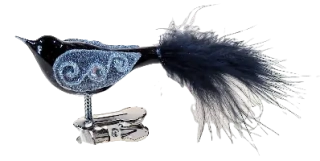 baculák ptáček / 6cm / ČERNÝ LESK / 6ks