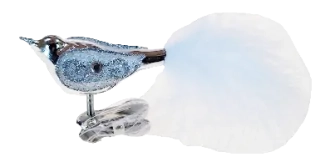 baculák ptáček / 6cm / STŘÍBRNÝ / 6ks