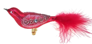 pták / 10,5cm / ČERVENÁ / 3ks