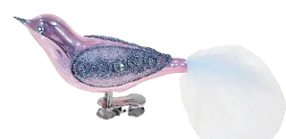 pták / 10,5cm / RŮŽOVÝ PORCELÁN / 3ks