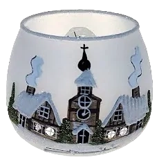 sklenička svícen / BÍLÁ / 8,5cm / 1ks