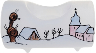 1 válec svícen / Staročeská zima / 10cm / 1ks