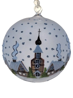 koule s dírou svícen + stoj. / BÍLÁ / pr. 12cm / 2ks