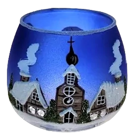 sklenička svícen / MODRÁ / 8,5cm / 1ks
