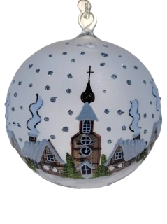 koule s dírou svícen + stoj. / BÍLÁ / pr. 15cm / 2ks