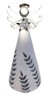 anděl celorok svíčka dovnitř / STŘÍBRNÝ / 18cm / 1ks