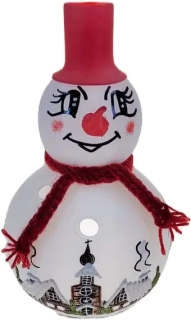 sněhulák na svíčku / ČERVENÝ / 18cm / 1ks